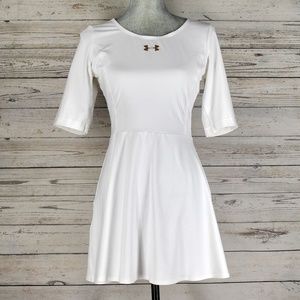 Under Armour White Fit and Flare Mini Dress Tennis Athletic Dress